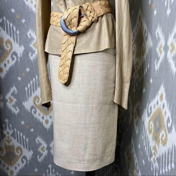 Ralph Lauren Flax Silk & Linen Pencil Skirt - Picture 14 of 14